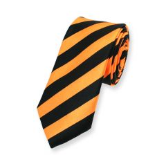Krawatte gestreift schwarz orange schmal