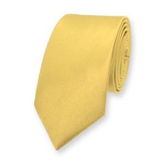 Krawatte hellgold schmal einfarbig