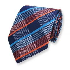 Krawatte kariert blau orange